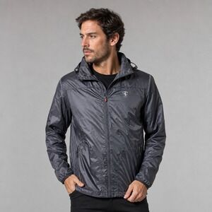Ferrari Men's Rain Jacket XXL Black Packable Windbreaker Scuderia Training